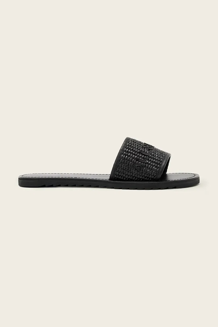 AllSaints sandále dámske kožené Hoxton Slider čierna W121FE