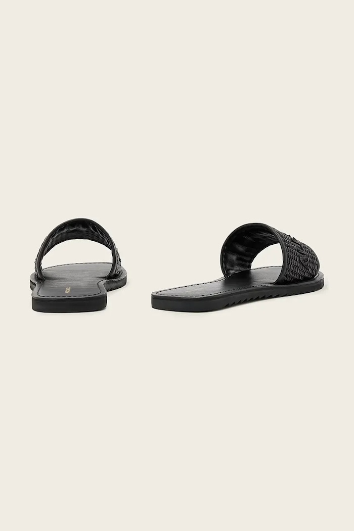 Obuv AllSaints sandále dámske kožené Hoxton Slider W121FE čierna