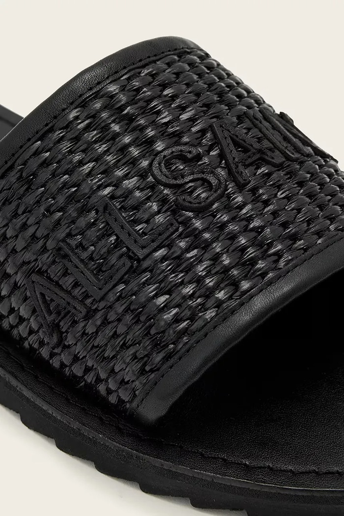 AllSaints sandále dámske kožené Hoxton Slider čierna W121FE