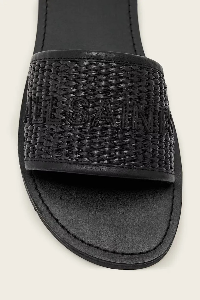 AllSaints sandále dámske kožené Hoxton Slider W121FE čierna
