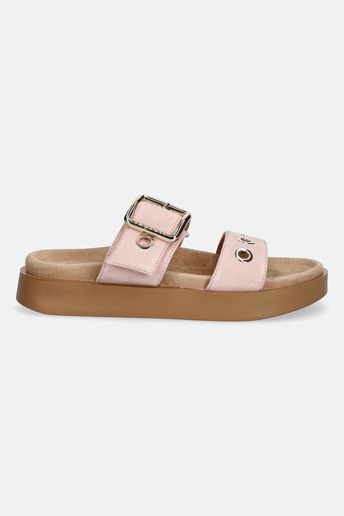 Inuikii šľapky na platforme dámske semišové Tilda Buckle 1004.003.0631.601 ružová SS26