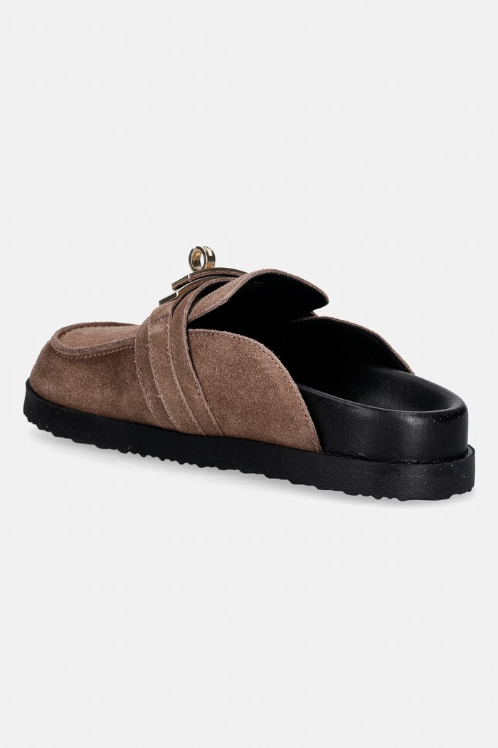 Încălțăminte Nokwol papuci pentru femei din piele întoarsă Tammy Mushroom Suede Tammy.Mushroom.Suede maro