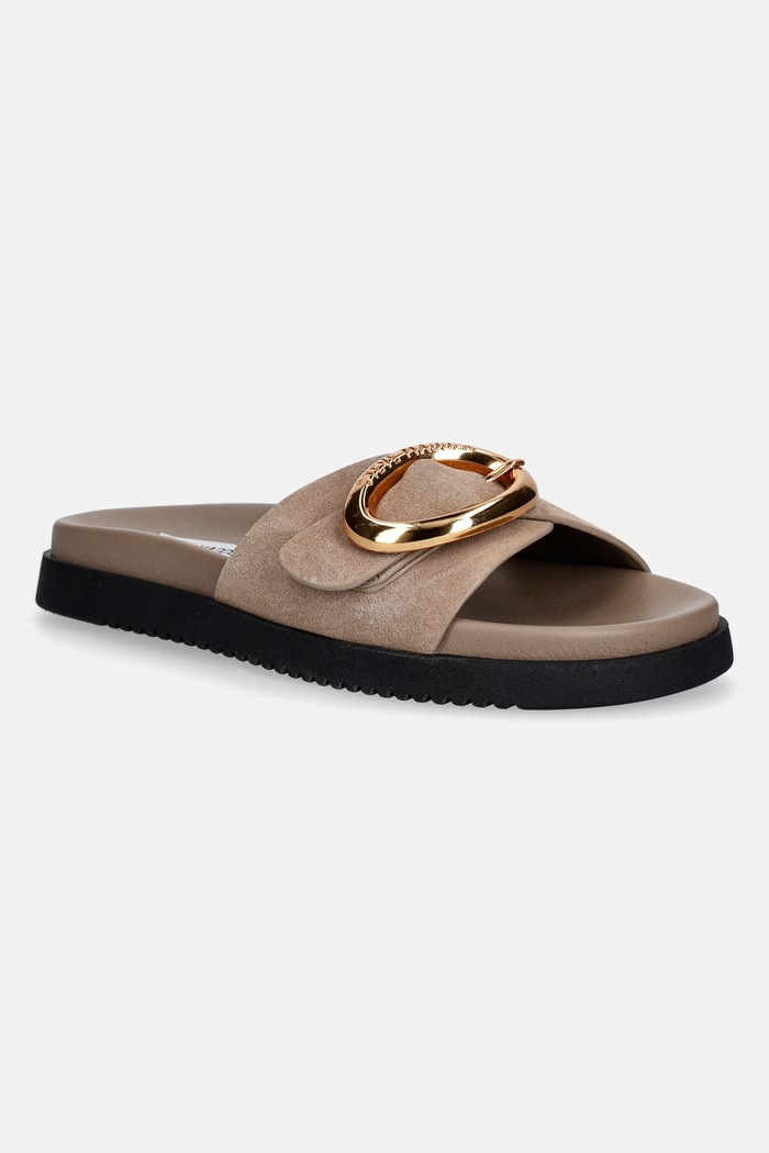 Steve Madden papuci pentru femei, din piele întoarsă Mistify bej 11005536.275