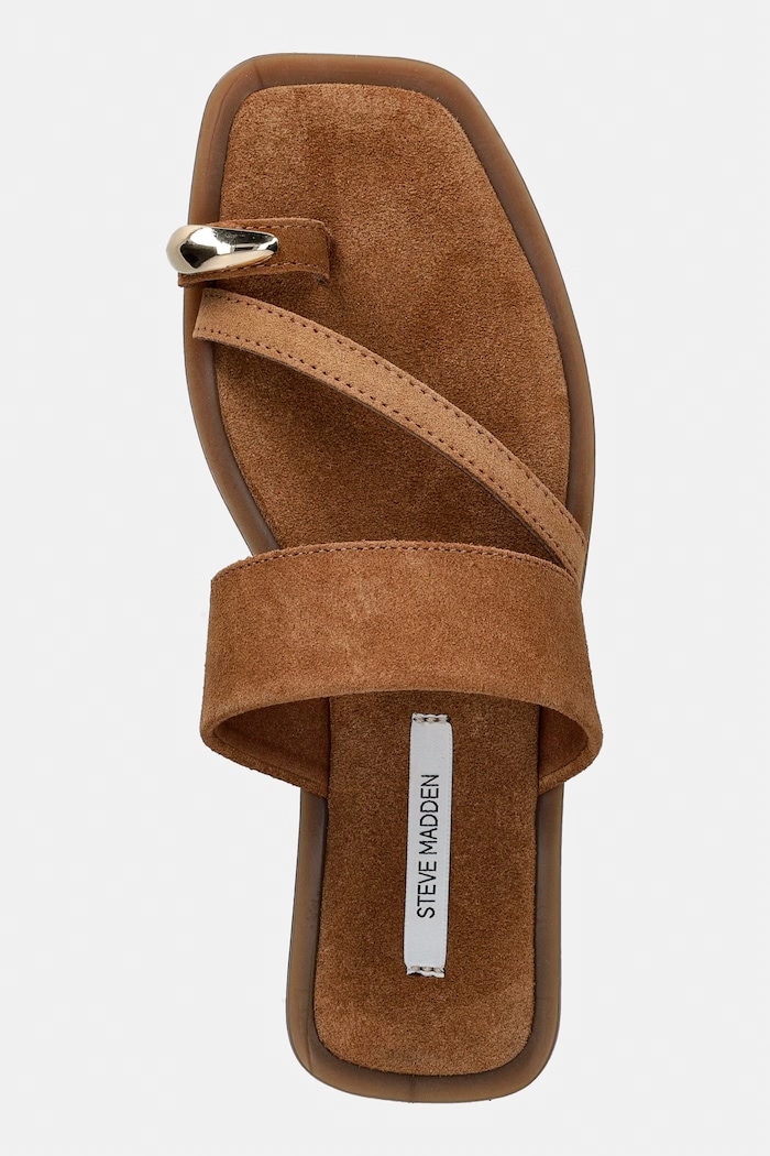 Steve Madden șlapi pentru femei, din piele întoarsă Ellaina maro 11005471.215