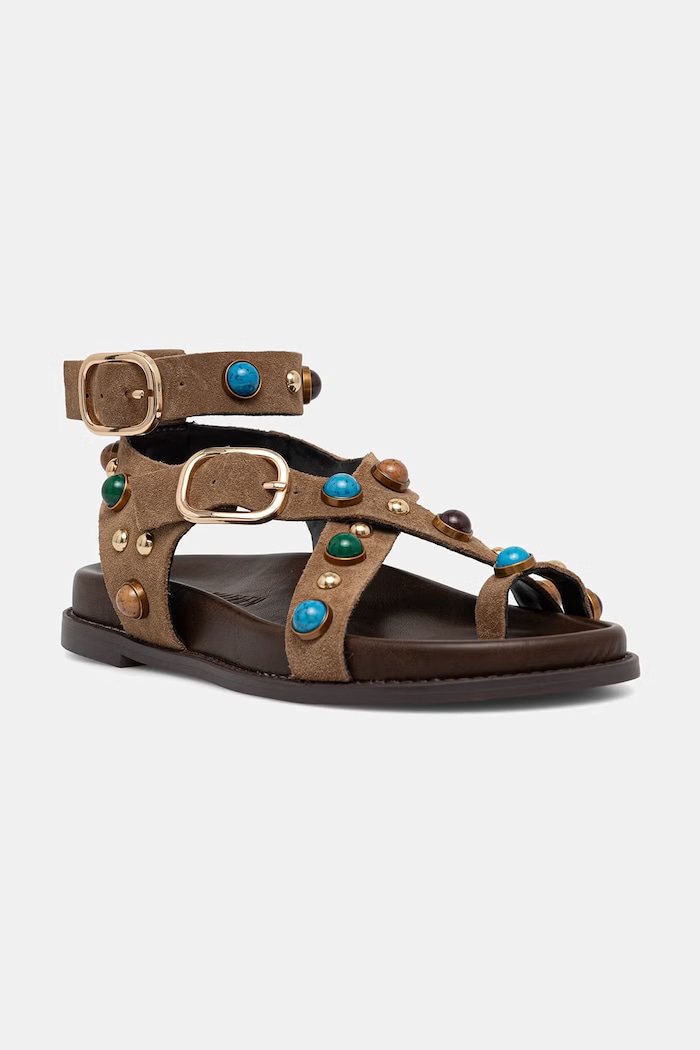 Steve Madden sandali ženski semišasti Linear bež 11005515.275