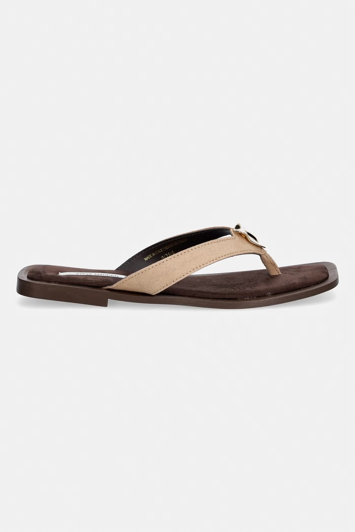 Steve Madden șlapi pentru femei, din piele întoarsă Meira 11005377.295 bej SS26