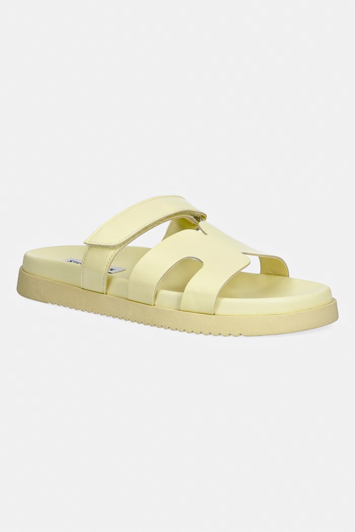 Steve Madden šľapky dámske kožené Missile žltá 11003028.BY6