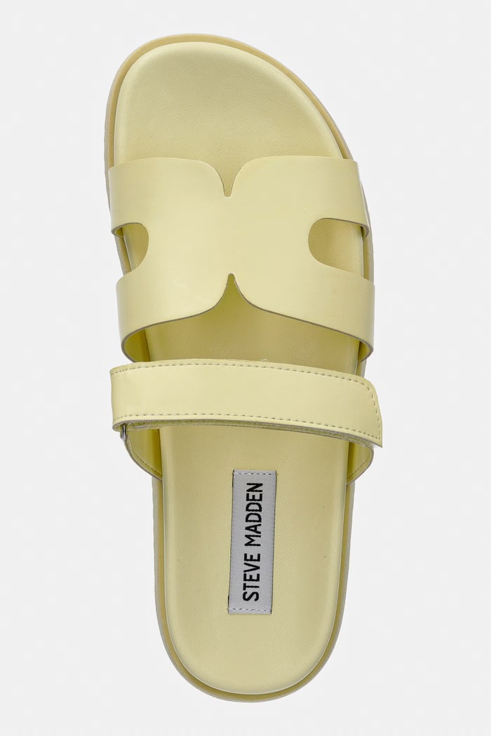 Steve Madden šľapky dámske kožené Missile žltá 11003028.BY6