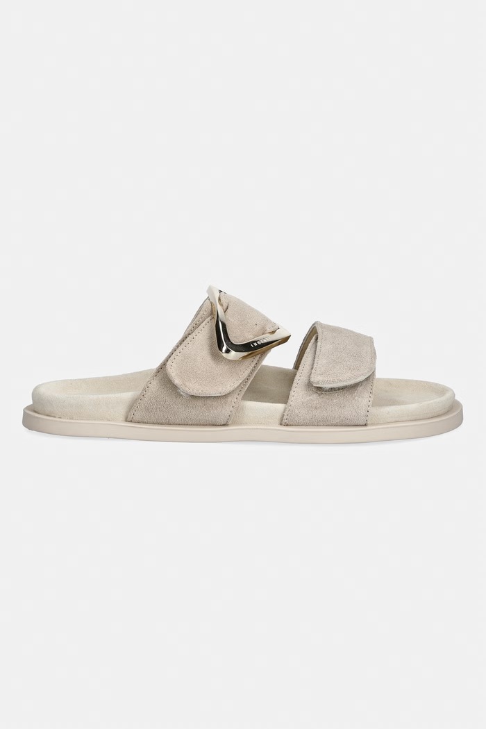 Inuikii klapki damskie zamszowe Dreamer Buckle 1004.003.0661.030 beżowy SS26