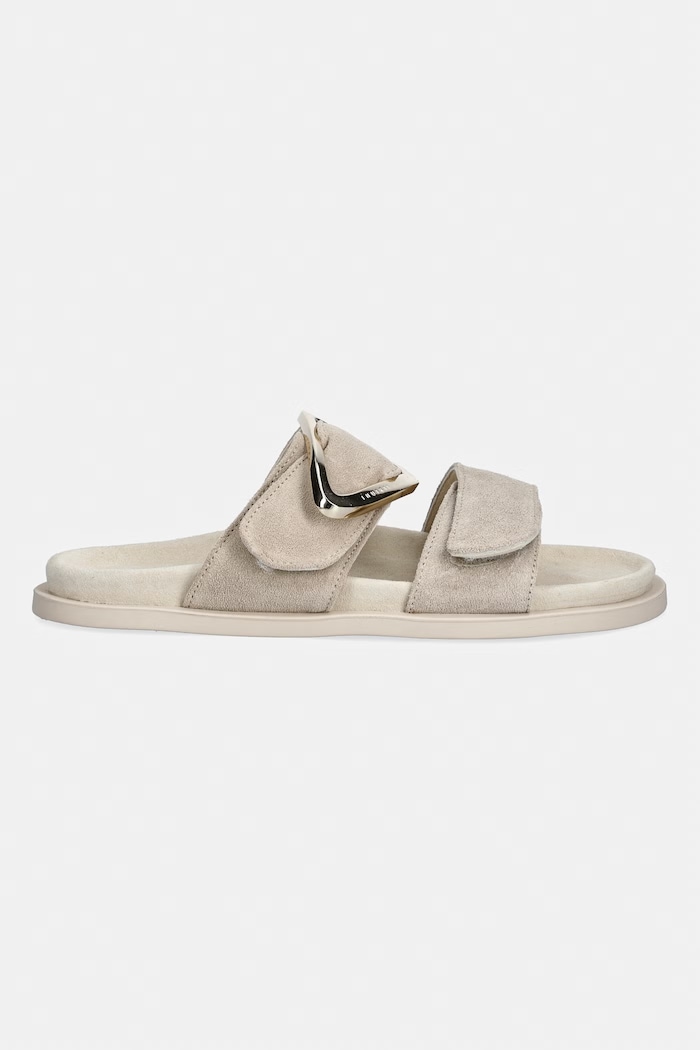 Inuikii klapki damskie zamszowe Dreamer Buckle 1004.003.0661.030 beżowy SS26