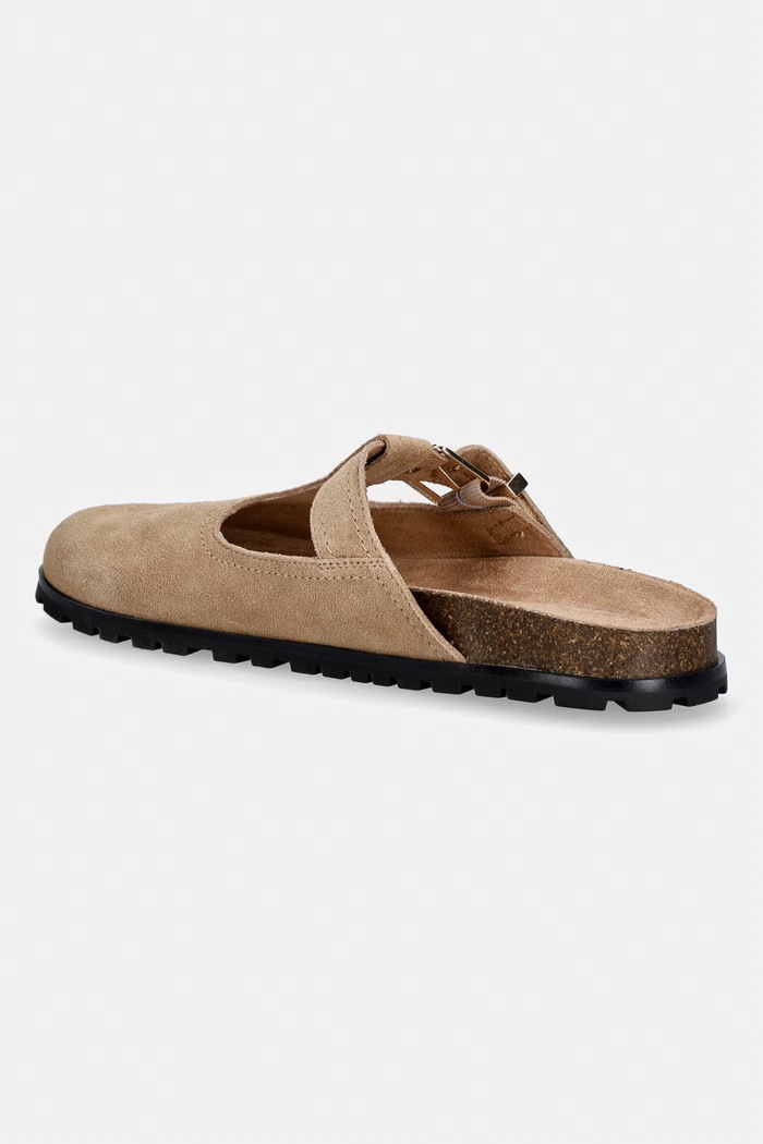 Obuwie Steve Madden klapki mules damskie zamszowe Atticus 11005359.275 beżowy