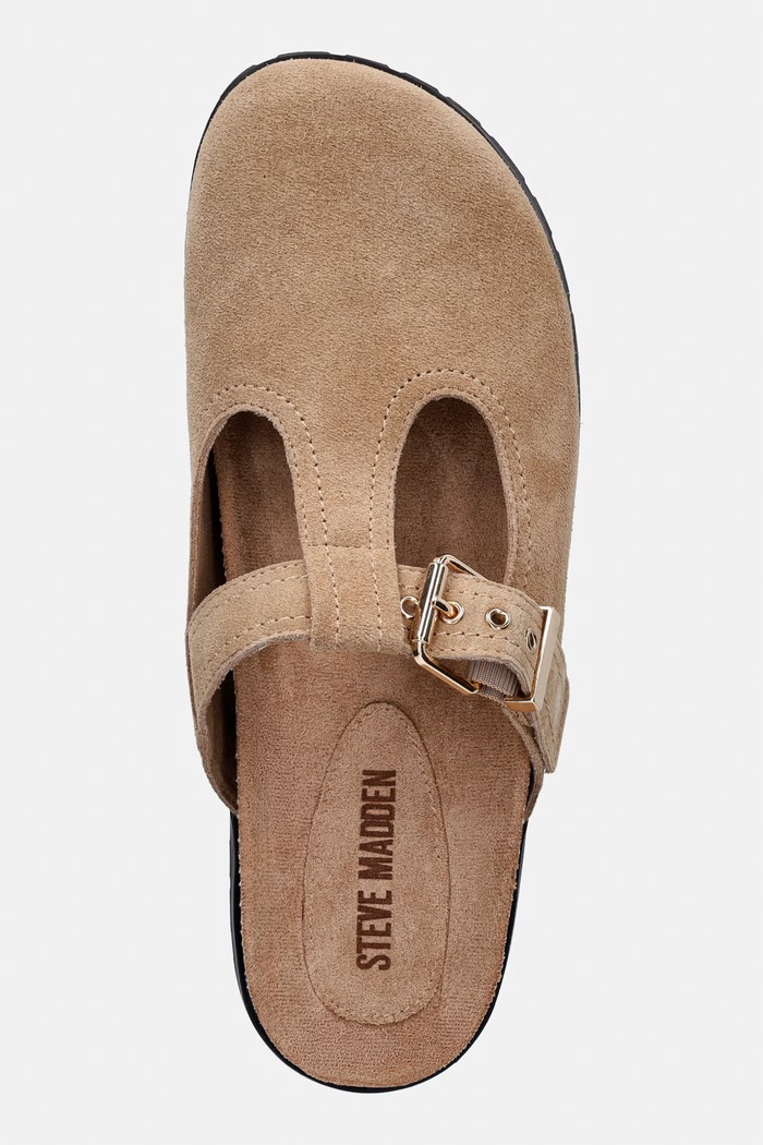 Steve Madden klapki mules damskie zamszowe Atticus beżowy 11005359.275