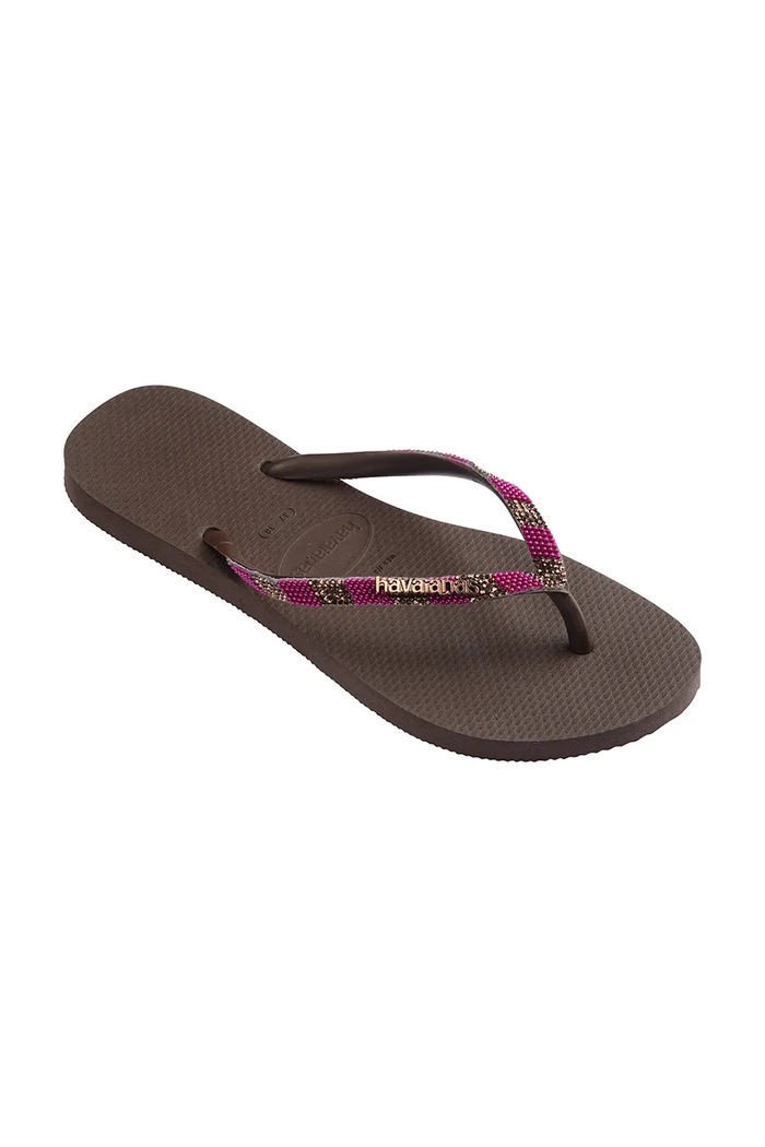 Obuwie Havaianas japonki damskie SLIM GLOW 4150168.0727 brązowy
