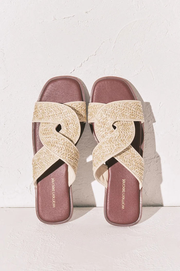 women'secret pantofle dámské MMP NATURAL FLAT béžová 3223028