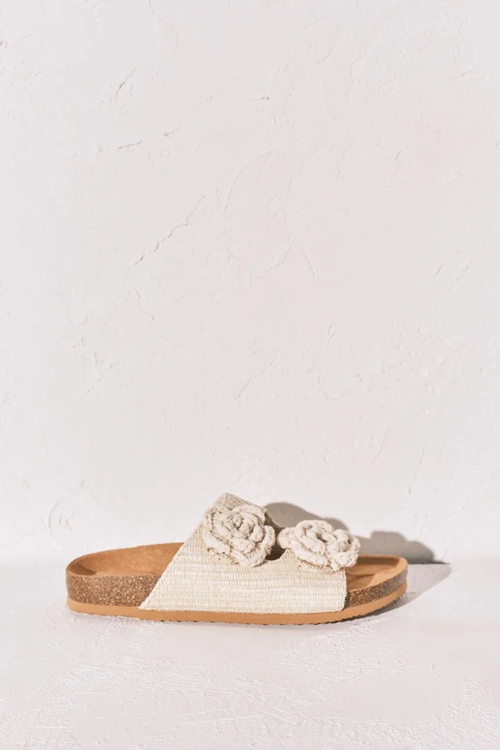 women'secret σαγιονάρες Γυναικεία MMT FLOWER BIO ECRU πράσινο 4993742