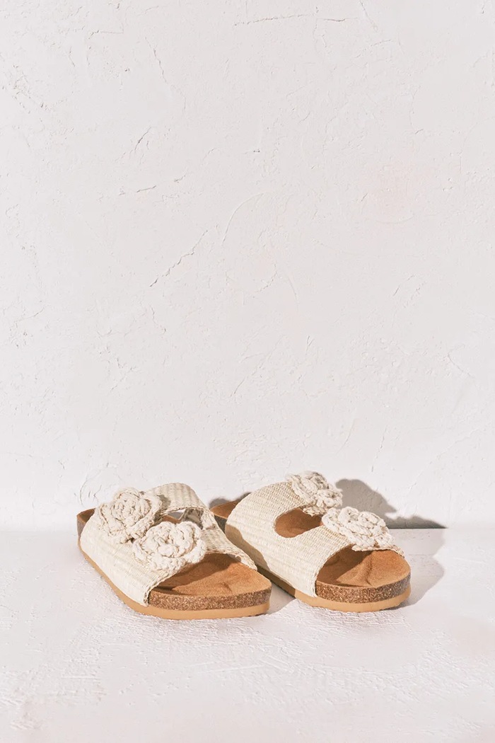 women'secret σαγιονάρες Γυναικεία MMT FLOWER BIO ECRU 4993742 πράσινο SS26