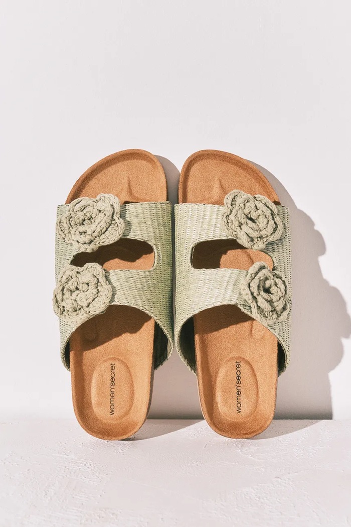 Boty women'secret pantofle dámské MMT FLOWER BIO GREEN 4993743 zelená