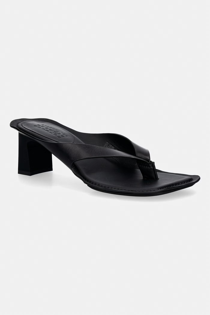 MM6 Maison Margiela japonki damskie skórzane czarny S66WP0120.P7702