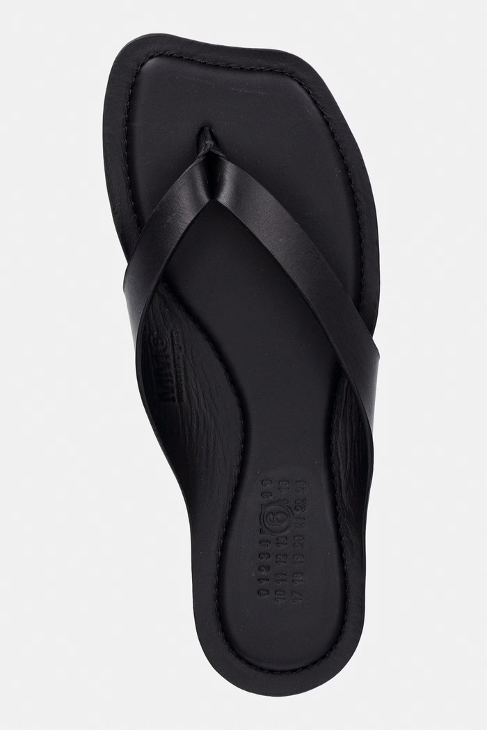 MM6 Maison Margiela вьетнамки для женщин кожаные чёрный S66WP0119.P7702