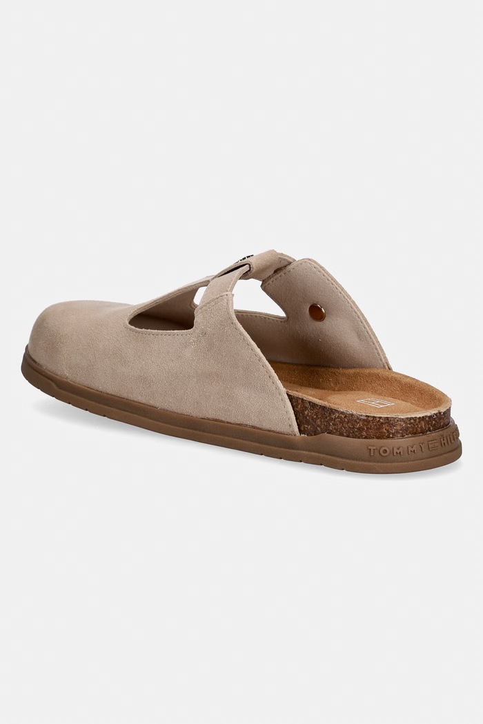 Fete Tommy Hilfiger papuci mocasini pentru copii, din piele întoarsă T3A2.34310 bej