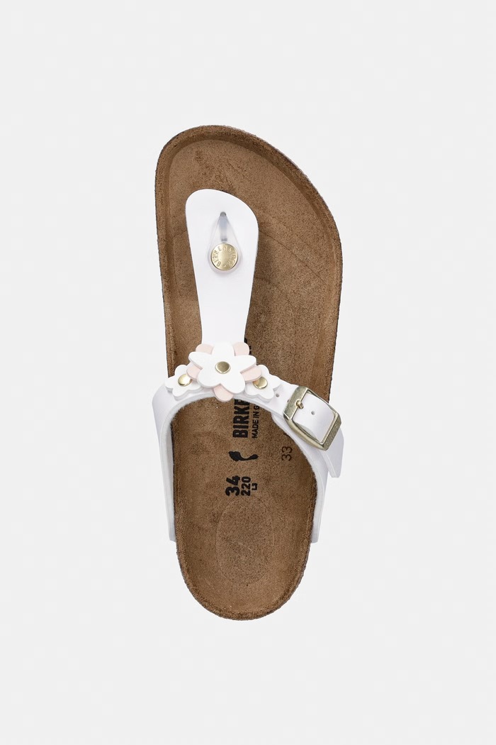 Birkenstock infradito per bambini Gizeh Kids Flowers BF bianco 1029532.34.35