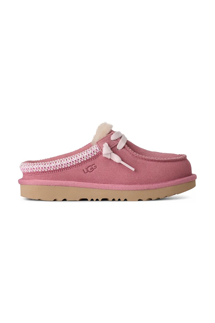 UGG papuci din piele întoarsă pentru copii TASMAN MULE roz 1175213K.G