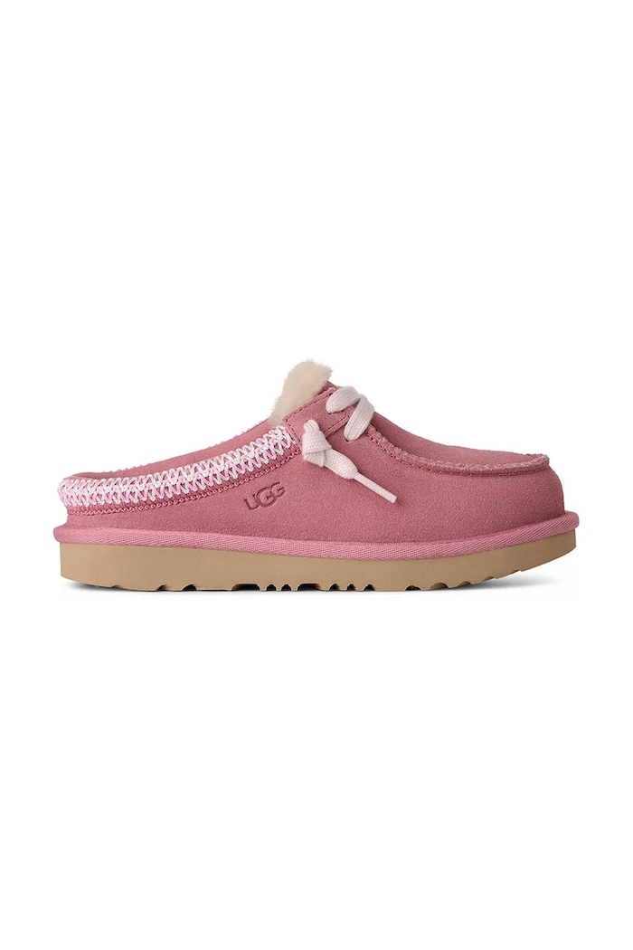 UGG papuci din piele întoarsă pentru copii TASMAN MULE roz 1175213K.G