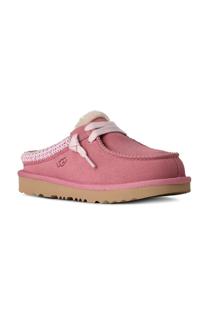 UGG papuci din piele întoarsă pentru copii TASMAN MULE 1175213K.G roz SS26