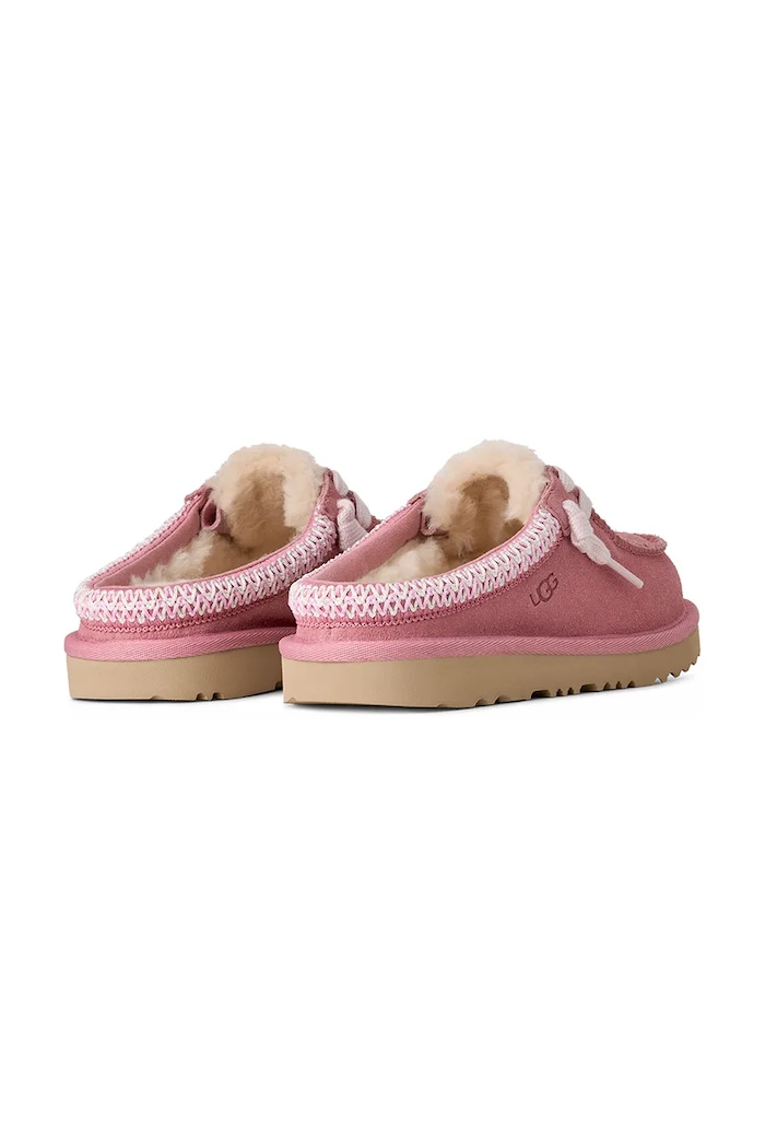 Fete UGG papuci din piele întoarsă pentru copii TASMAN MULE 1175213K.G roz