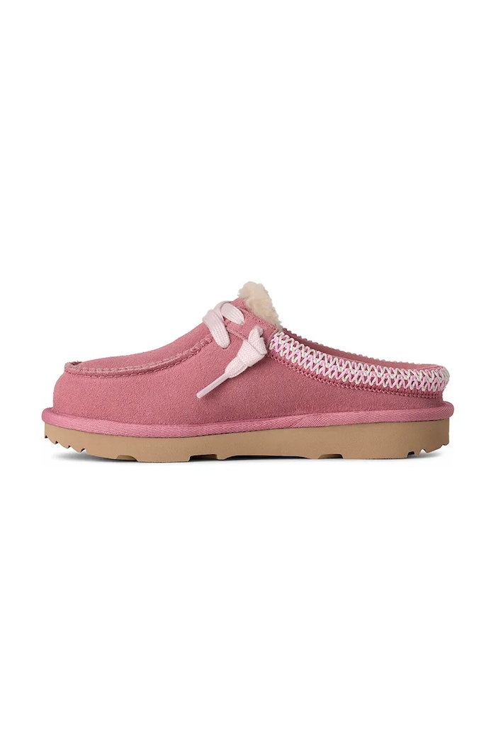 UGG papuci din piele întoarsă pentru copii TASMAN MULE roz 1175213K.G