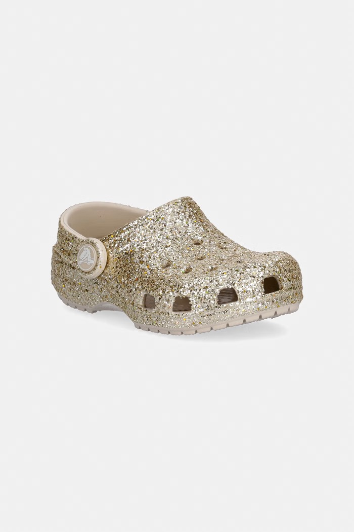 Παιδικές παντόφλες Crocs CLASSIC CHUNKY GLITTER CLOG T χρυσαφί 211940.CROCS.CLASSIC.CH