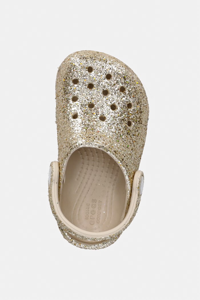 Παιδικές παντόφλες Crocs CLASSIC CHUNKY GLITTER CLOG T χρυσαφί 211940.CROCS.CLASSIC.CH