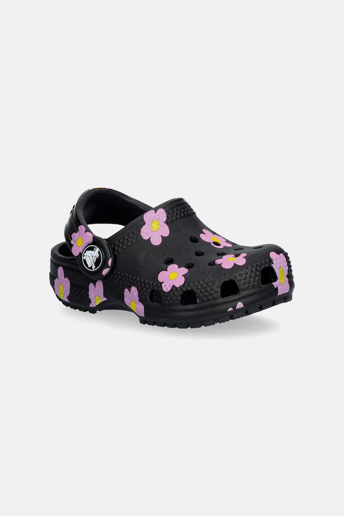 Crocs detské sandále CLASSIC FLOWER CLOG T čierna 212671.CROCS.CLASSIC.FL
