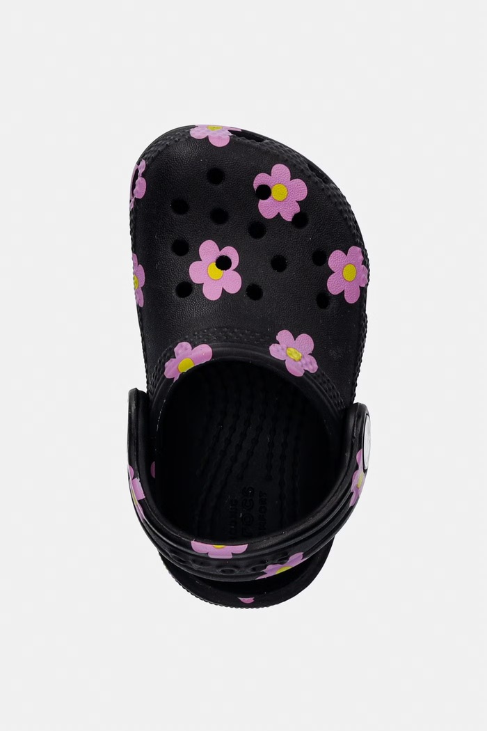 Crocs detské sandále CLASSIC FLOWER CLOG T čierna 212671.CROCS.CLASSIC.FL