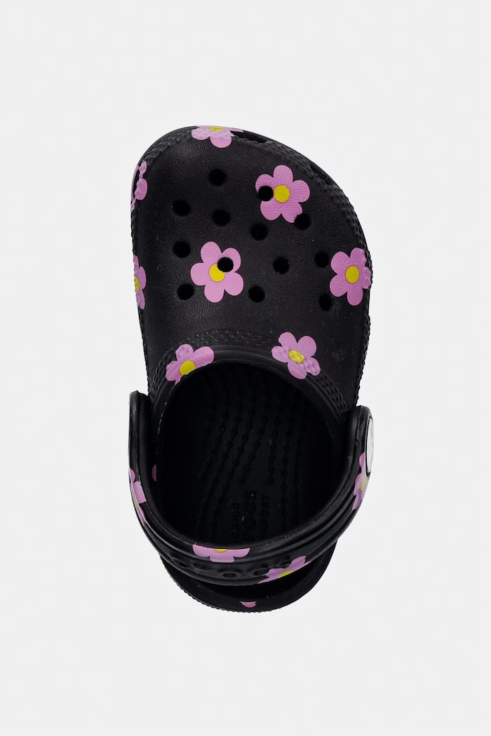 Crocs detské sandále CLASSIC FLOWER CLOG T čierna 212671.CROCS.CLASSIC.FL