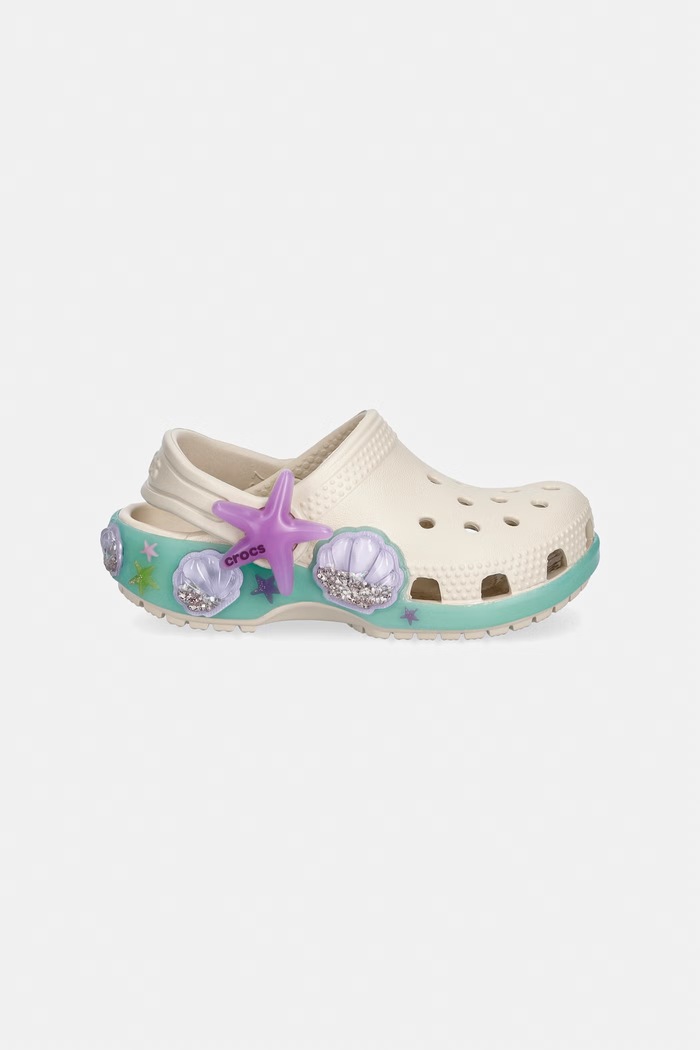 Crocs pantofle dětské CLASSIC SEA SPARKLE SHAKER CLOG T 213274.CROCS.CLASSIC.SE béžová SS26
