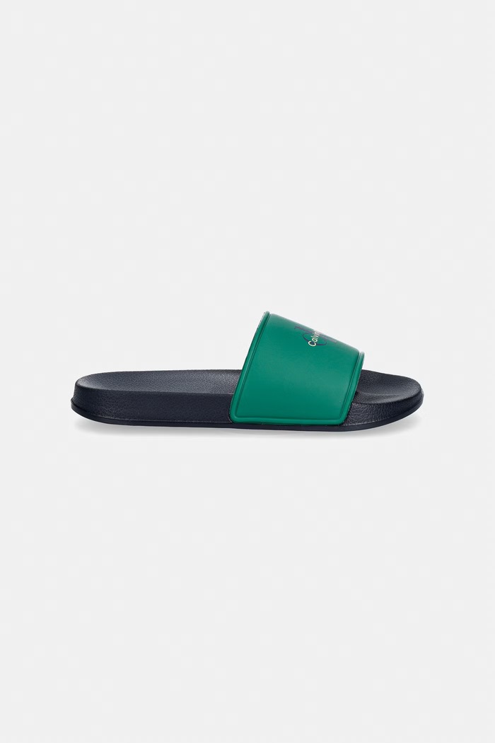 Calvin Klein Jeans detské šľapky V3X0.83333 zelená SS26