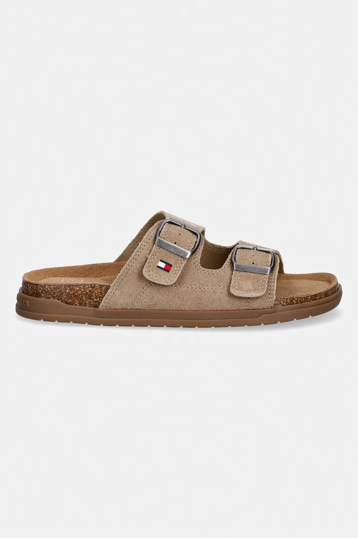 Tommy Hilfiger šľapky detské semišové T3X2.34396 hnedá SS26