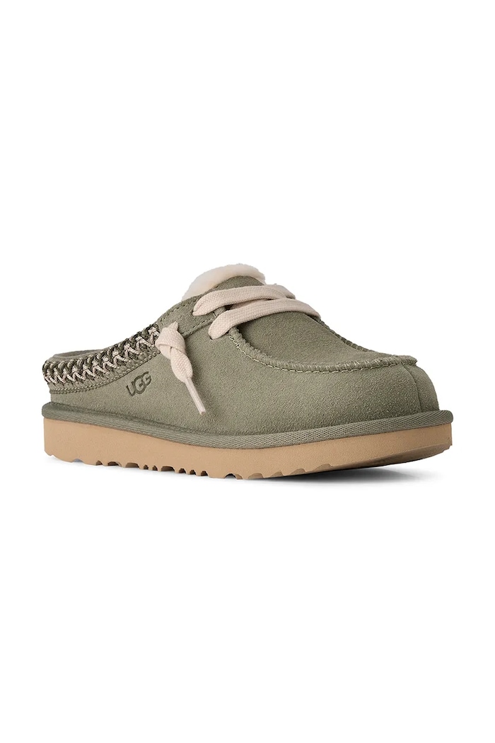 UGG Papuče detské semišové TASMAN MULE 1175213K zelená SS26