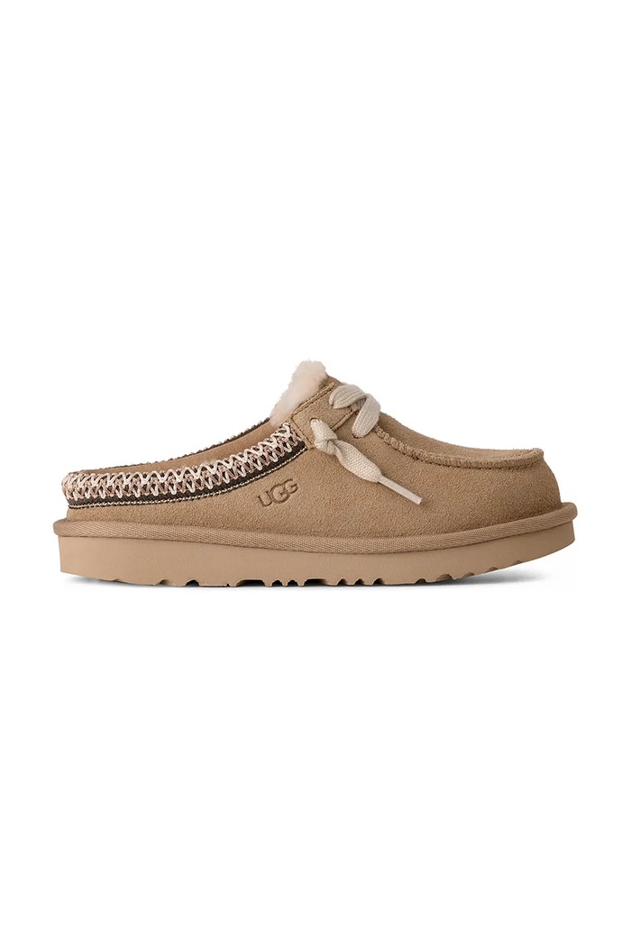 Detské semišové papuče UGG TASMAN MULE béžová 1175213K