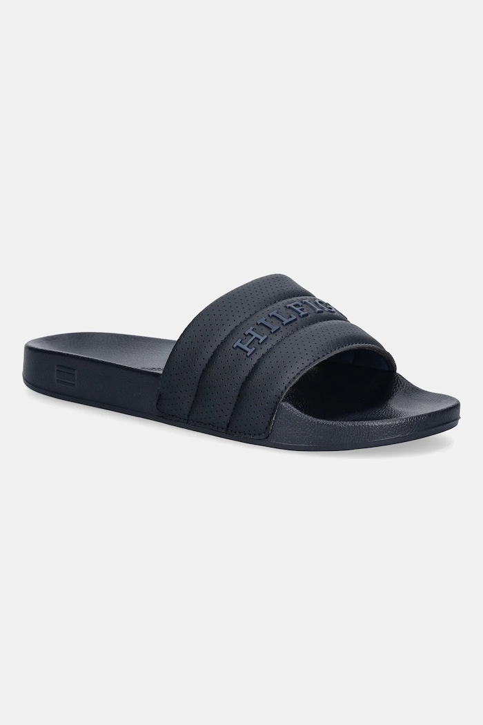 Tommy Hilfiger klapki PAD PERF POOL SLIDE granatowy FM0FM05709