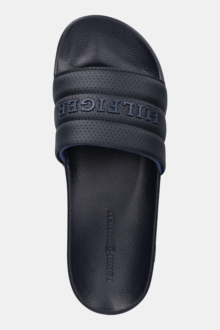 Tommy Hilfiger klapki PAD PERF POOL SLIDE granatowy FM0FM05709
