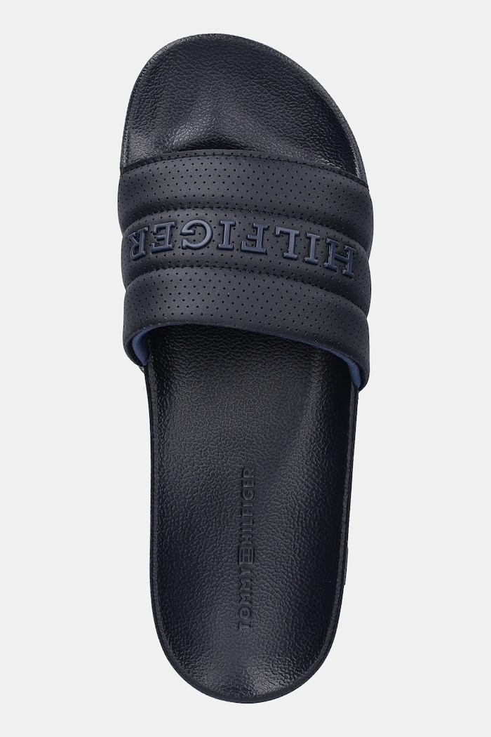 Tommy Hilfiger klapki PAD PERF POOL SLIDE granatowy FM0FM05709