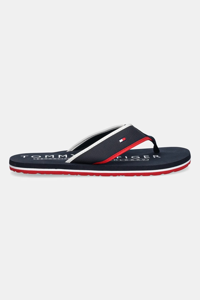 Žabky Tommy Hilfiger TUMBLE BEACH SANDAL FM0FM05710 námořnická modř SS26