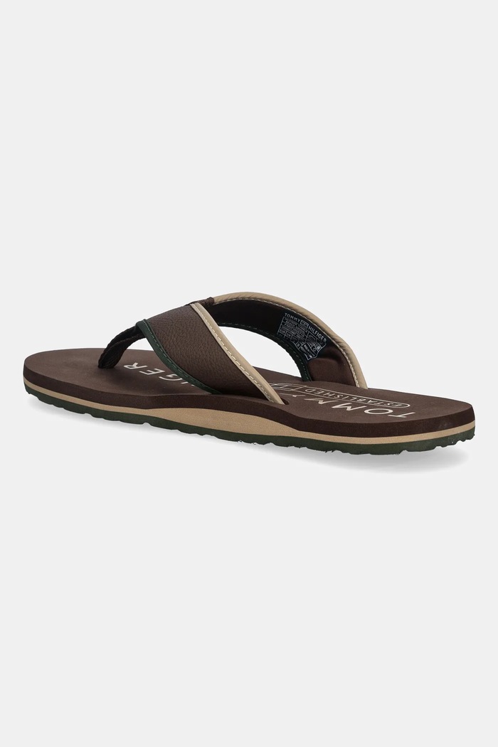 Boty Žabky Tommy Hilfiger TUMBLE BEACH SANDAL FM0FM05710 hnědá