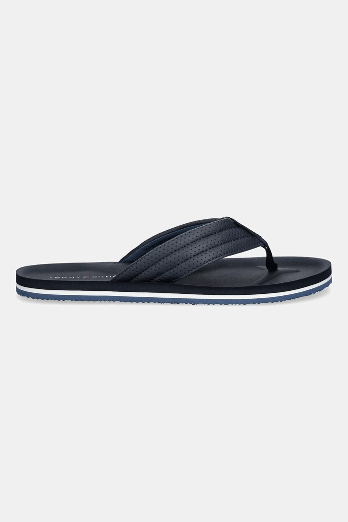 Žabky Tommy Hilfiger COMFORT PADDED PERF BEACH SANDAL FM0FM05712 námořnická modř SS26