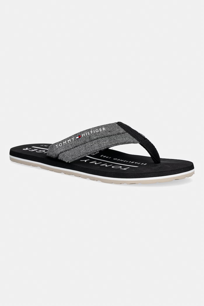 Tommy Hilfiger japonki męskie HILFIGER CHAMBRAY BEACH SANDAL czarny FM0FM05751