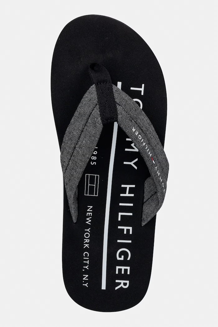 Tommy Hilfiger japonki męskie HILFIGER CHAMBRAY BEACH SANDAL czarny FM0FM05751