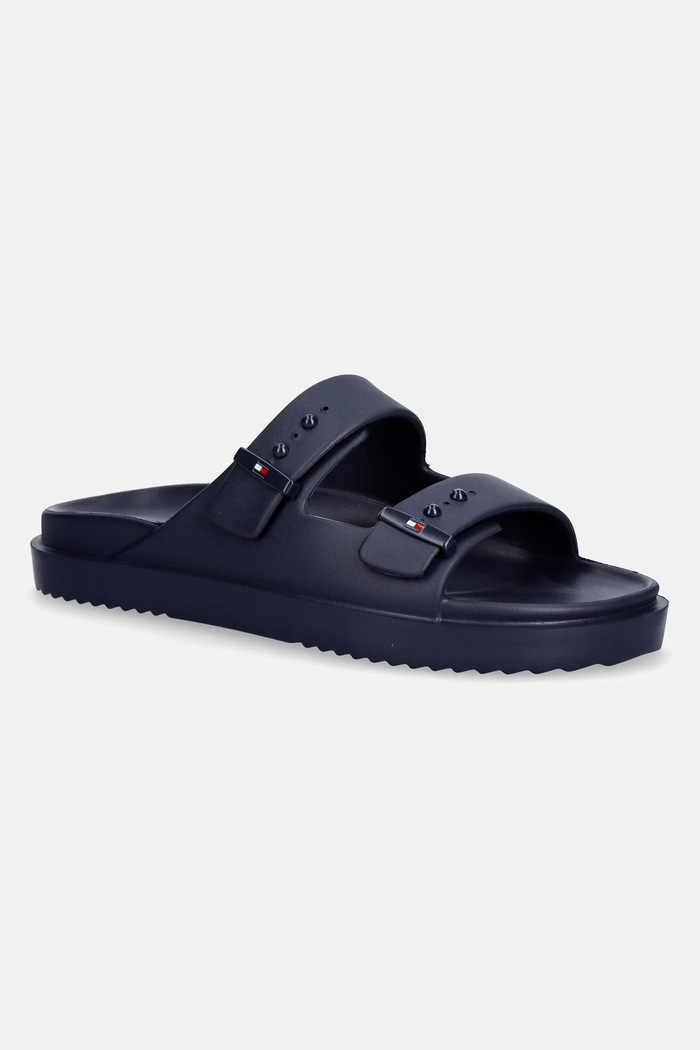 Pánske šľapky Tommy Hilfiger LIGHT ADJUSTABLE POOL SLIDER tmavomodrá FM0FM05757