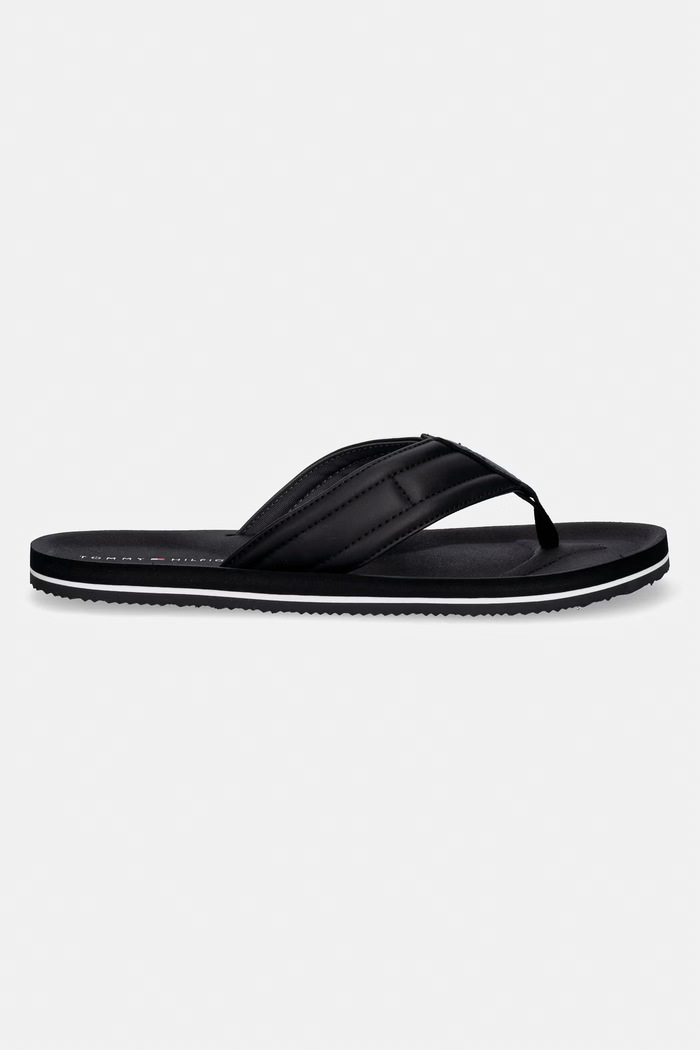 Tommy Hilfiger șlapi pentru bărbați HILFIGER PADDED BEACH SANDAL FM0FM05801 negru SS26